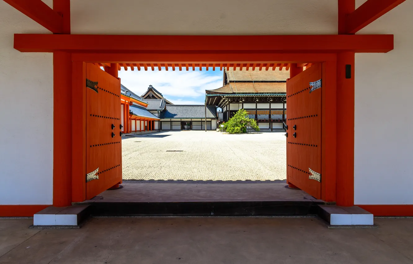 Photo wallpaper Japan, Gate, Kyoto, Yard, Imperial Palace
