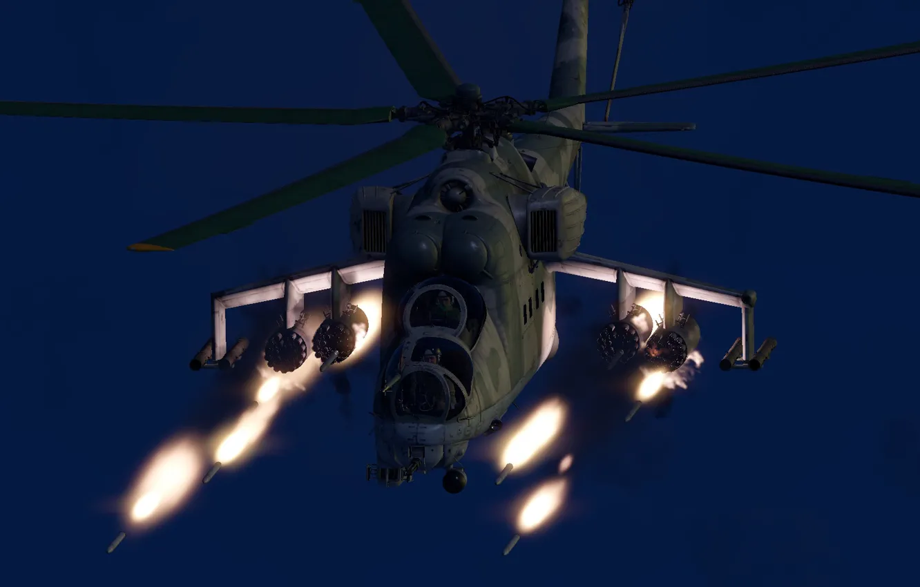 Photo wallpaper USSR, Mi-24V, Attack helicopter, OKB M. L. Mil