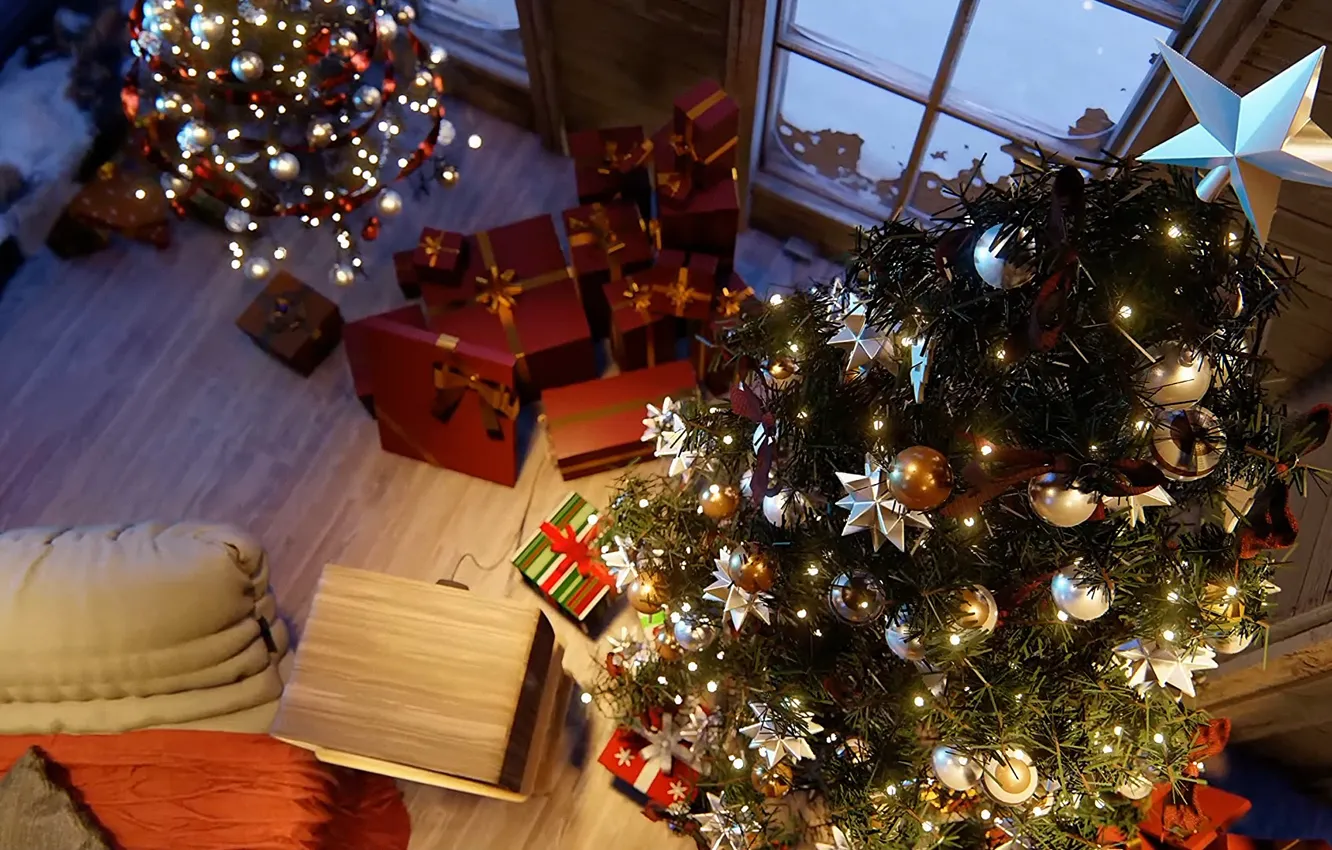 Photo wallpaper room, toys, Christmas, New year, Christmas tree