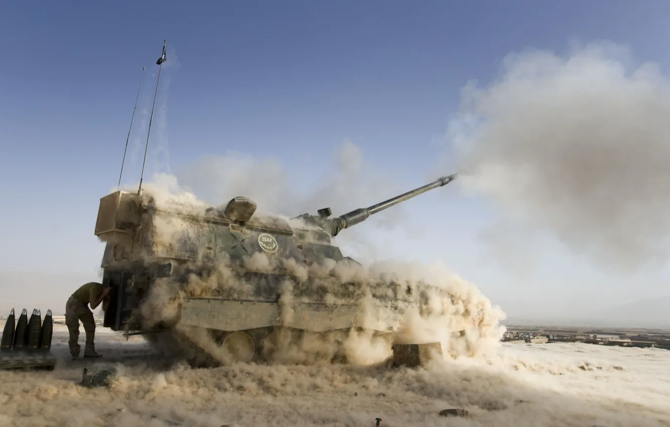 Photo wallpaper weapons, army, PzH 2000, howitzer