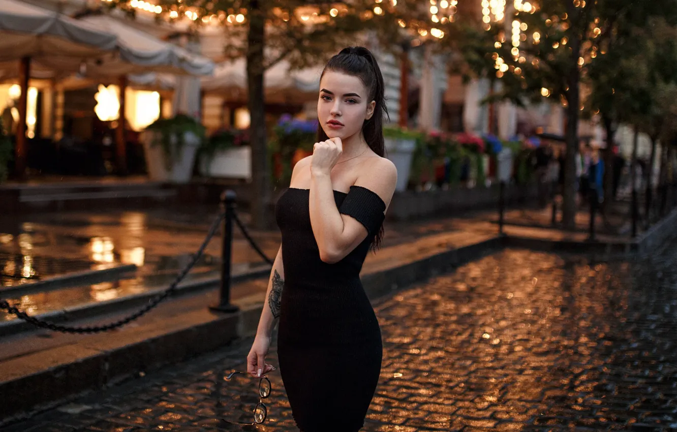 Photo wallpaper girl, the city, street, figure, dress, Hakan Erenler, Anastasia Stach