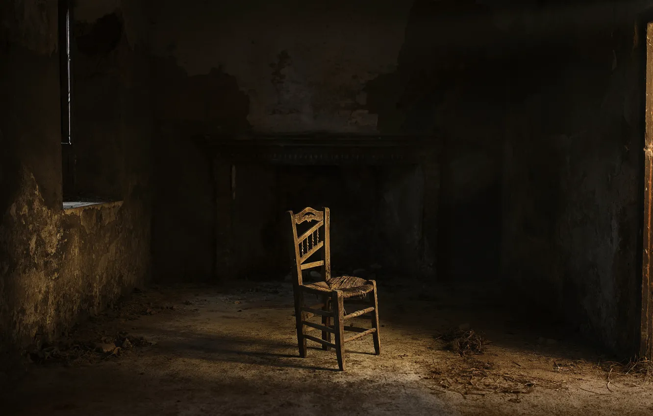 Photo wallpaper room, chair, shadows