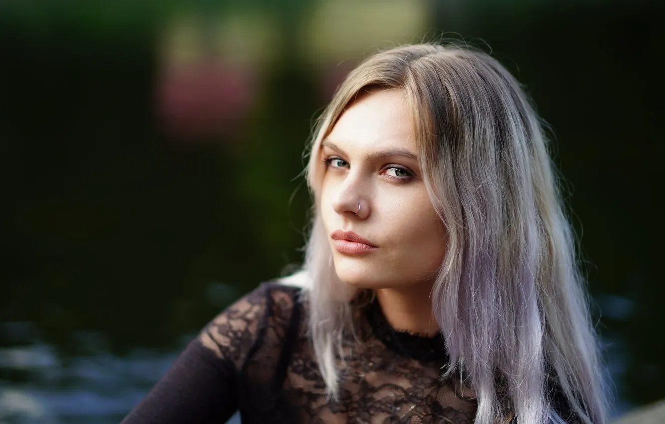 Photo wallpaper look, portrait, piercing, blonde, Laura, Borodzicz Dariusz