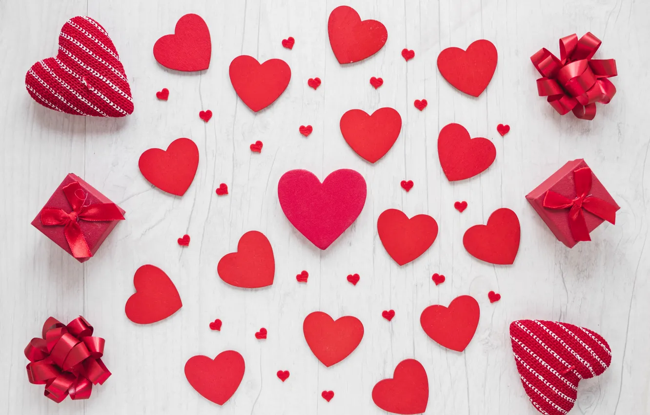 Photo wallpaper love, gift, heart, hearts, red, love, heart, wood
