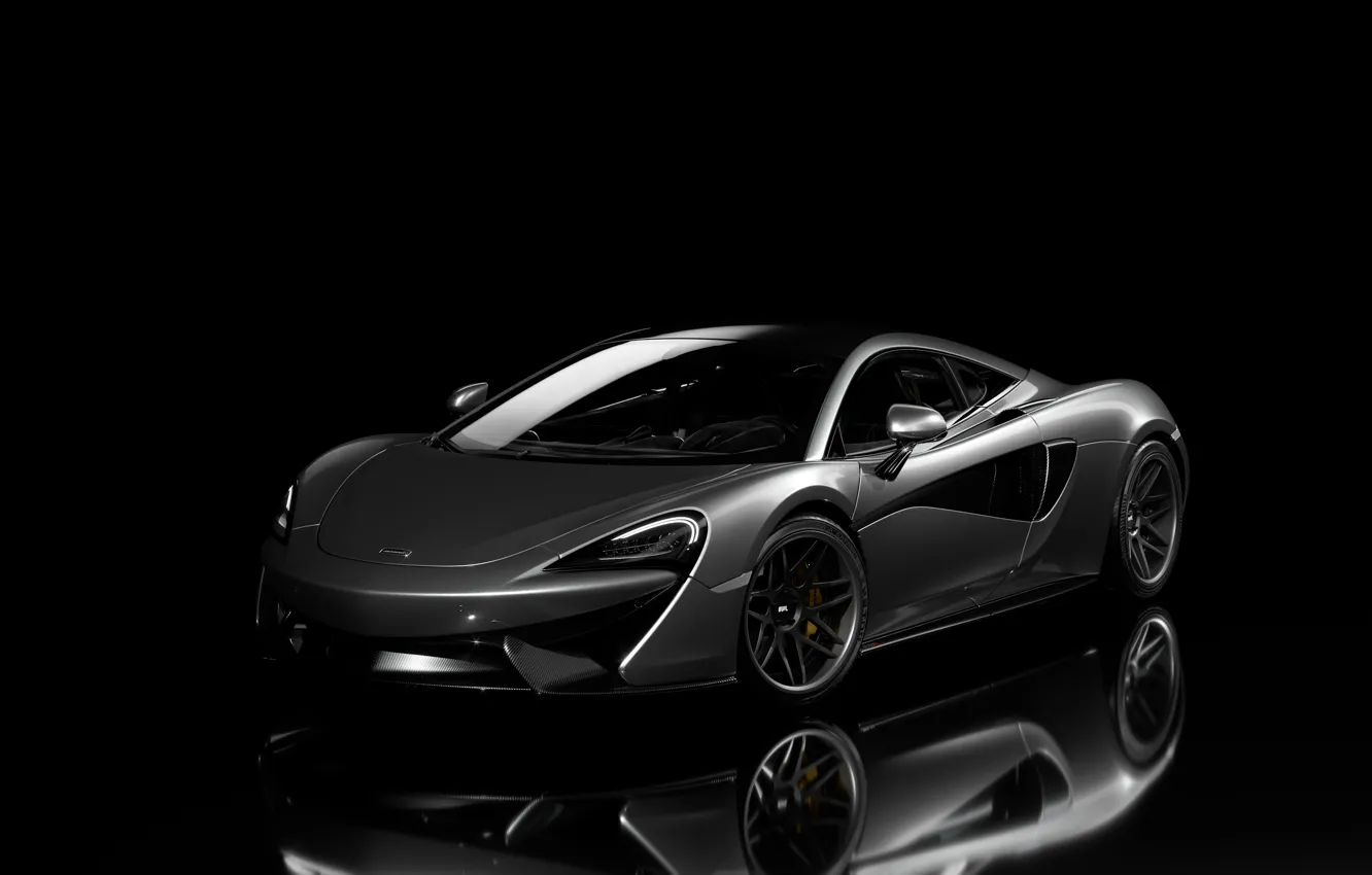 Photo wallpaper McLaren, Reflection, Machine, Grey, Background, Car, Render, Supercar