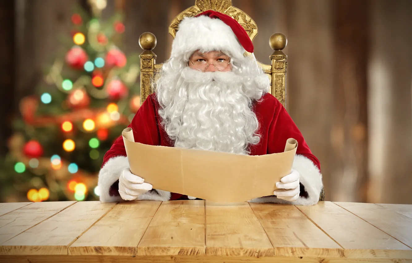 Photo wallpaper letter, new year, Santa Claus, wish