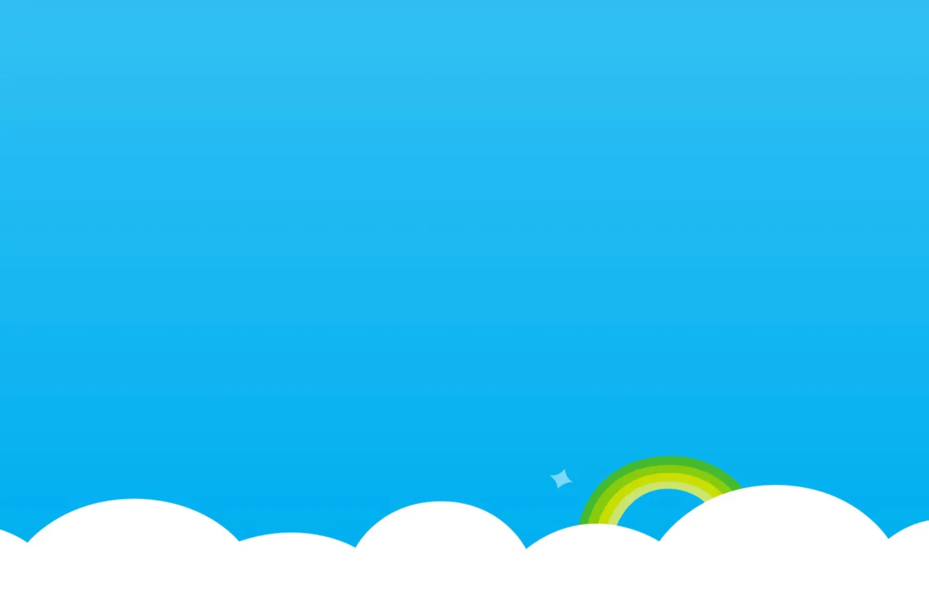 Photo wallpaper clouds, rainbow, skype, simple background, Skype