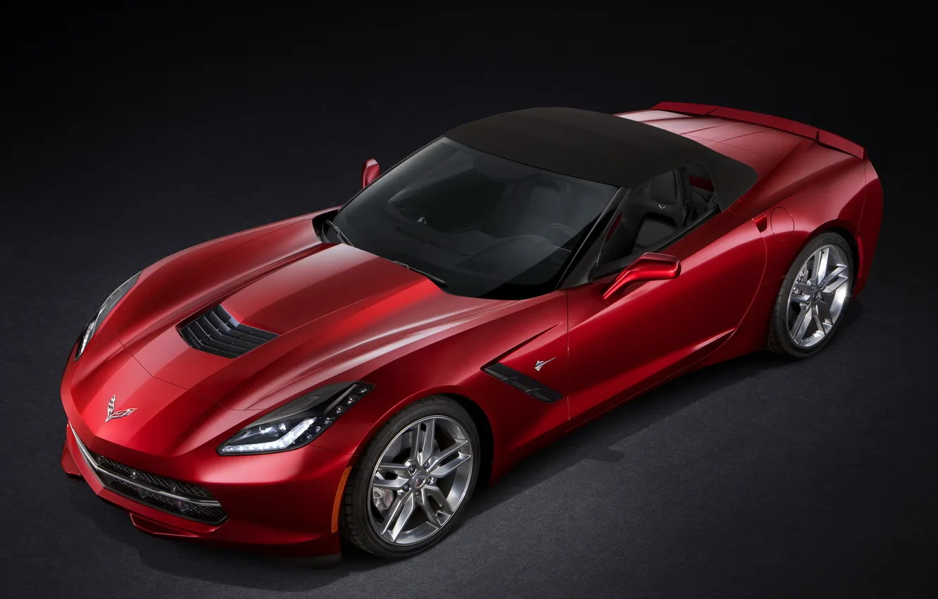 Photo wallpaper red, Corvette, Chevrolet, Corvette, Convertible, Stingray