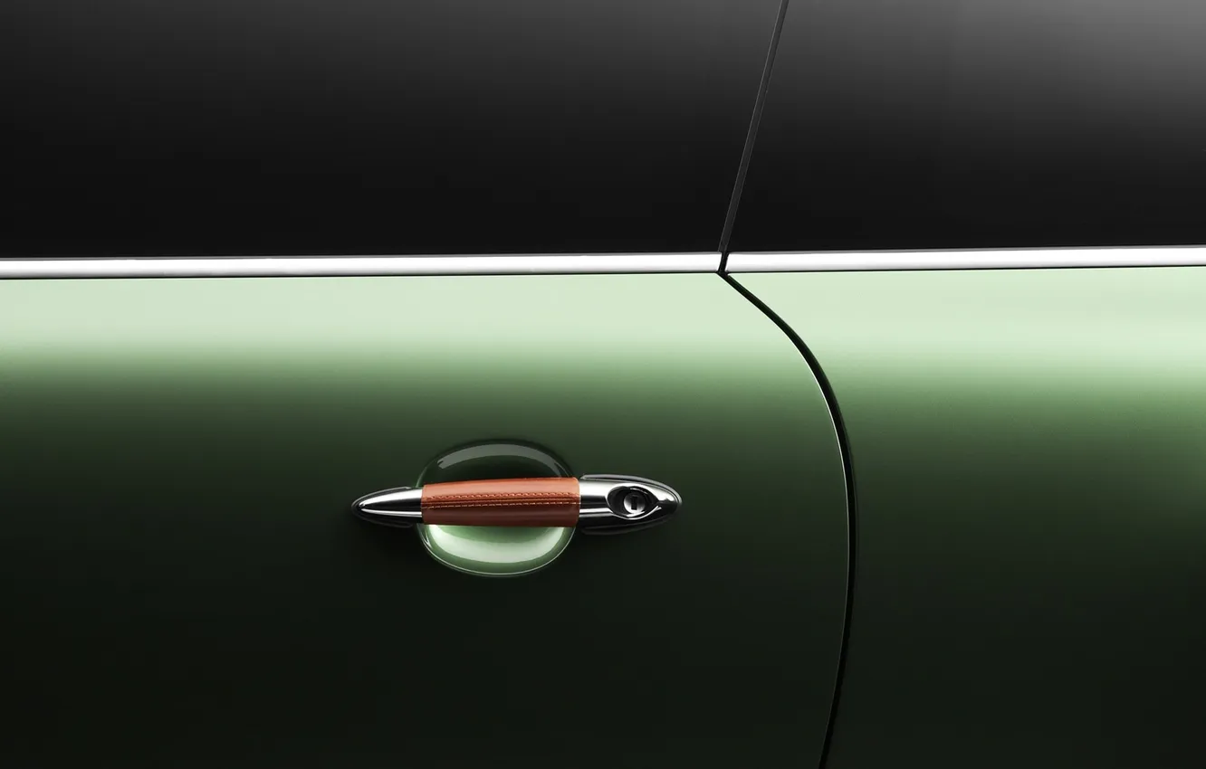 Photo wallpaper machine, glass, macro, Mini, the door, window, handle, Mini Cooper