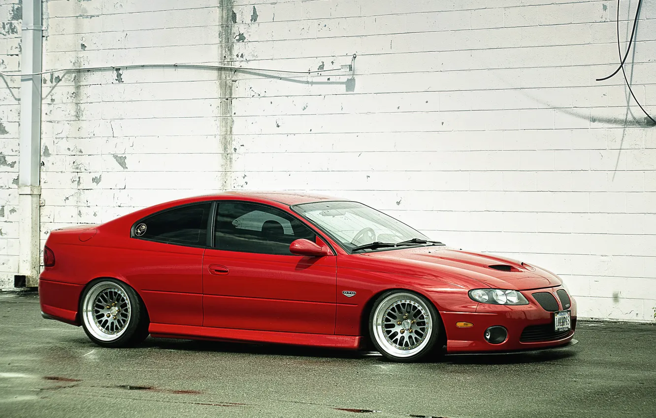 Photo wallpaper red, tuning, stance, Pontiac GTO, Pontiac