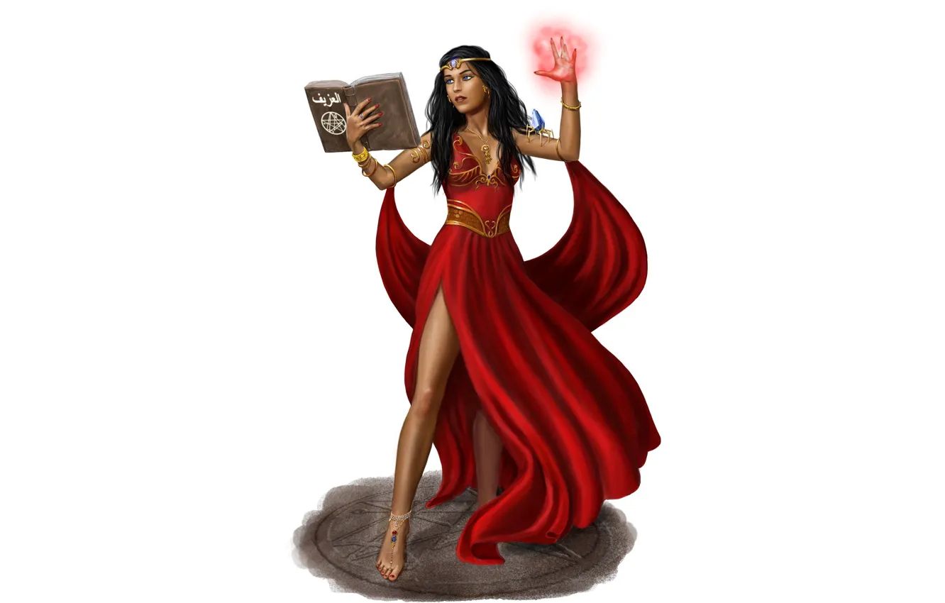 Photo wallpaper girl, magic, book