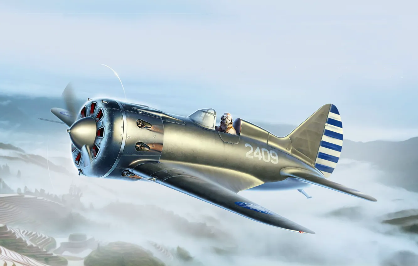 Photo wallpaper -16, piston fighter, Of the air force of the Kuomintang, I-16 type 10
