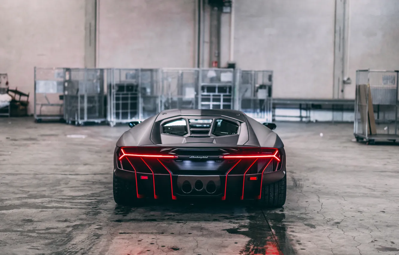 Photo wallpaper Lamborghini, rear, Lamborghini Centenary, Centennial, taillights