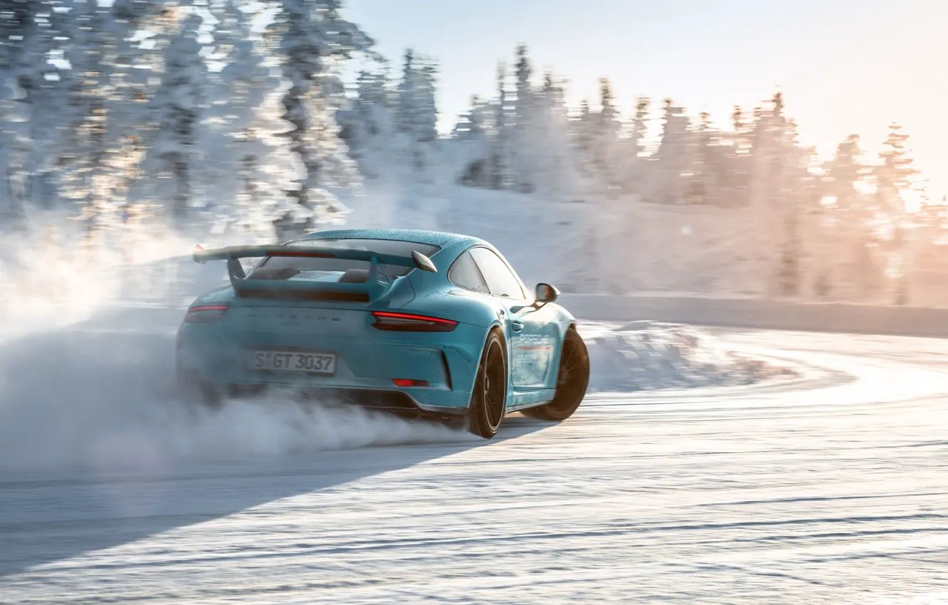 Photo wallpaper winter, drift, porsch