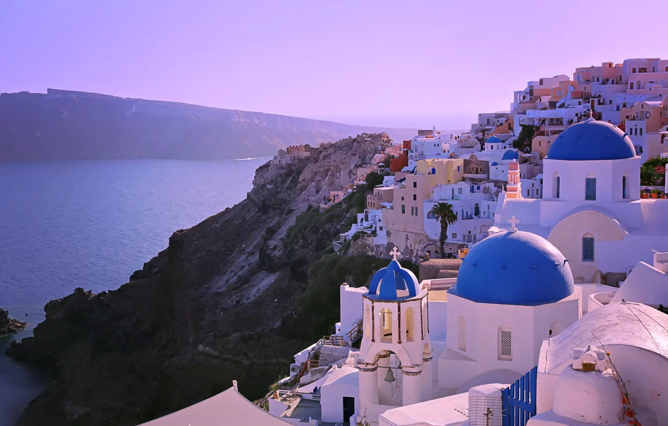 Photo wallpaper sea, home, Santorini, Greece