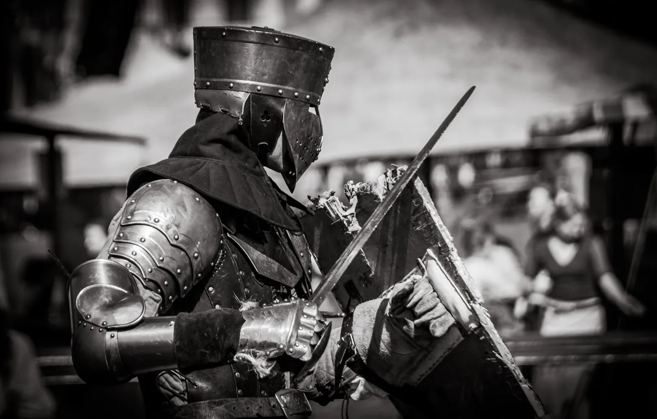 Photo wallpaper sword, armor, warrior, helmet, shield