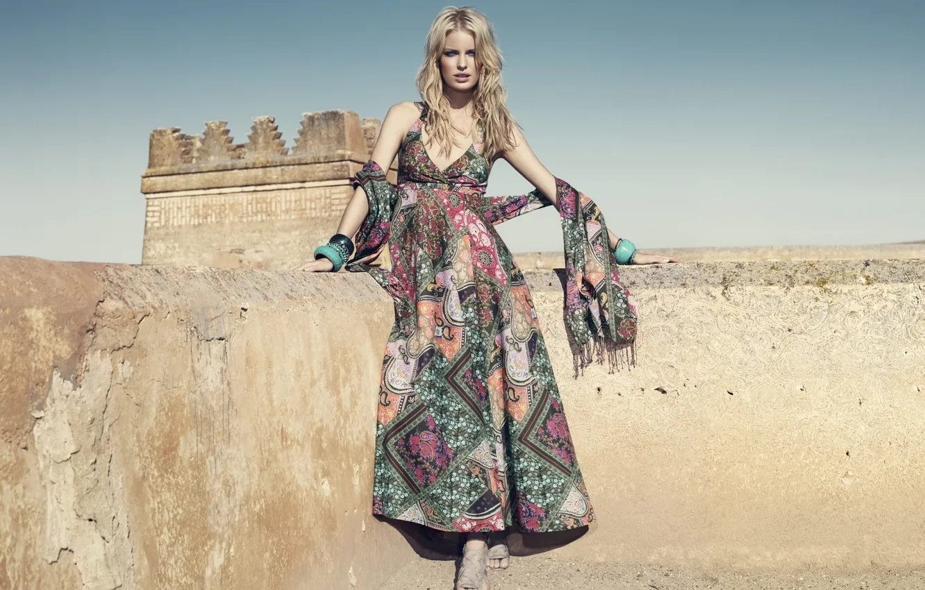 Photo wallpaper Wallpaper, blonde, fortress