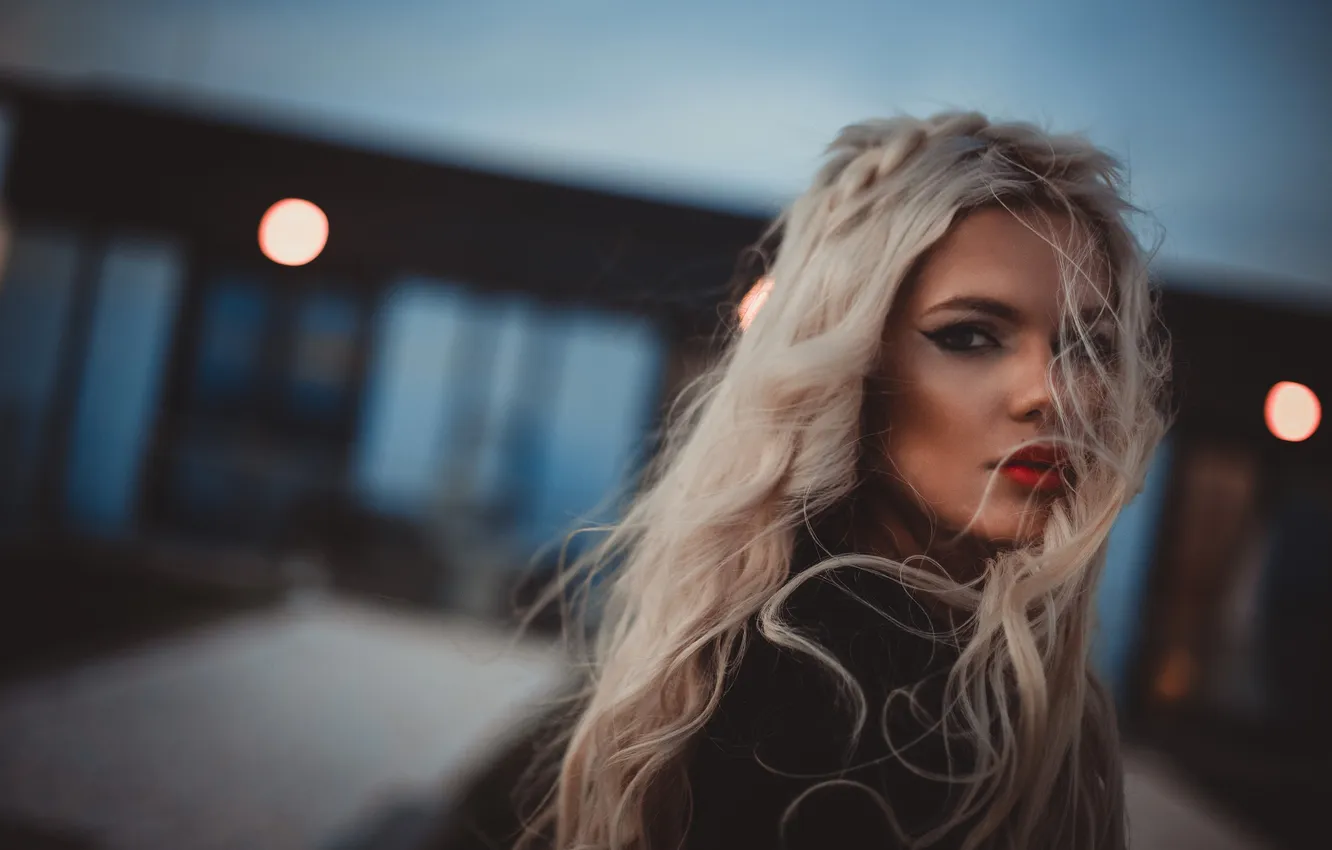 Photo wallpaper girl, face, hair, blonde, cutie