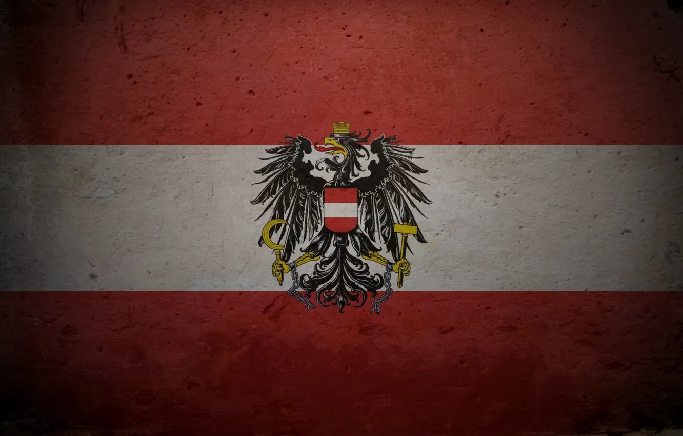 Photo wallpaper Austria, flag, coat of arms