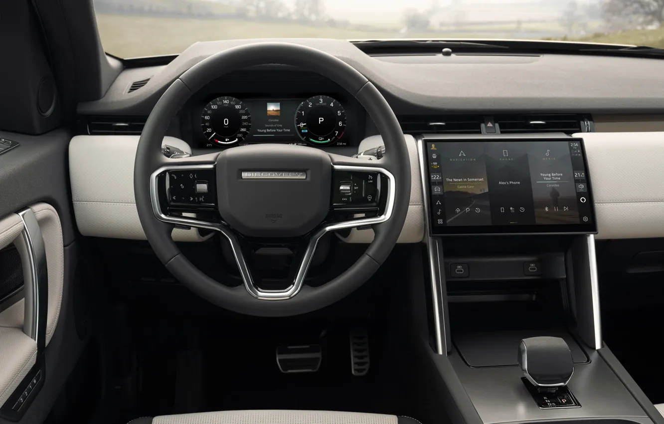 Photo wallpaper Land Rover, land Rover, steering wheel, Land Rover Discovery Sport HSE