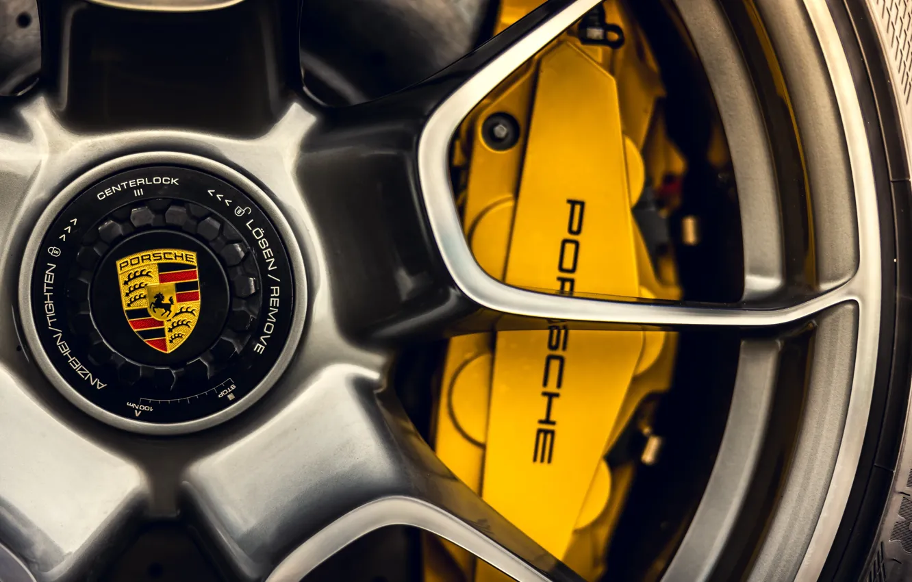 Photo wallpaper Porsche, Disk, Wheel, 911 Turbo S, Nut, Caliper