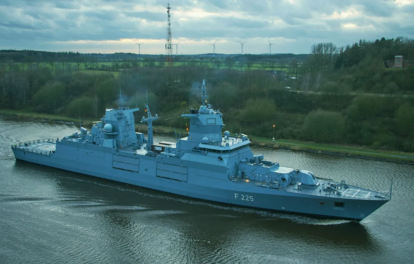Photo wallpaper Germany, frigate, Rhineland-Palatinate