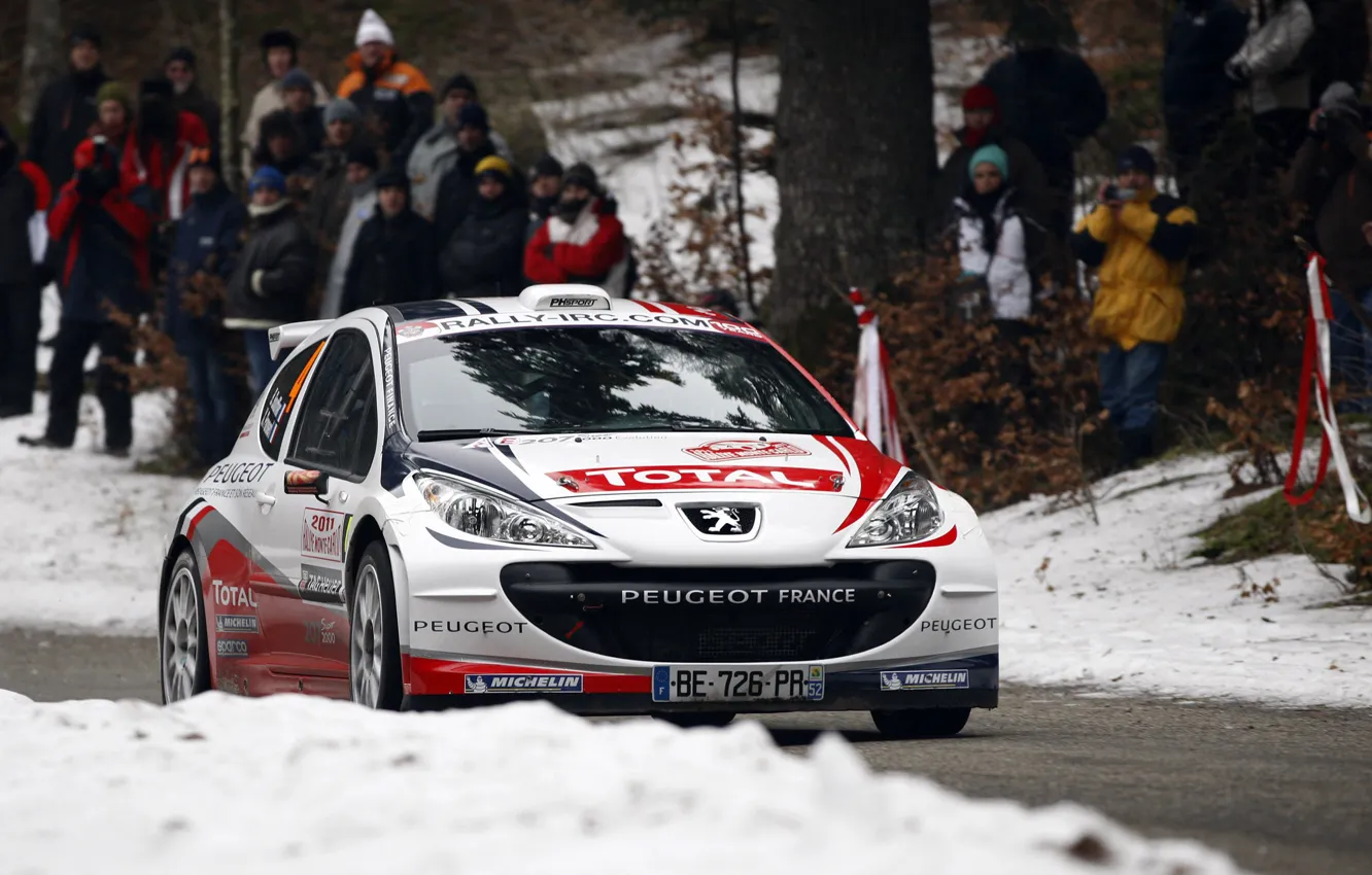 Photo wallpaper Peugeot, Peugeot, Rally, Rally, Monte Carlo, IRC, 207, Bryan Bouffier