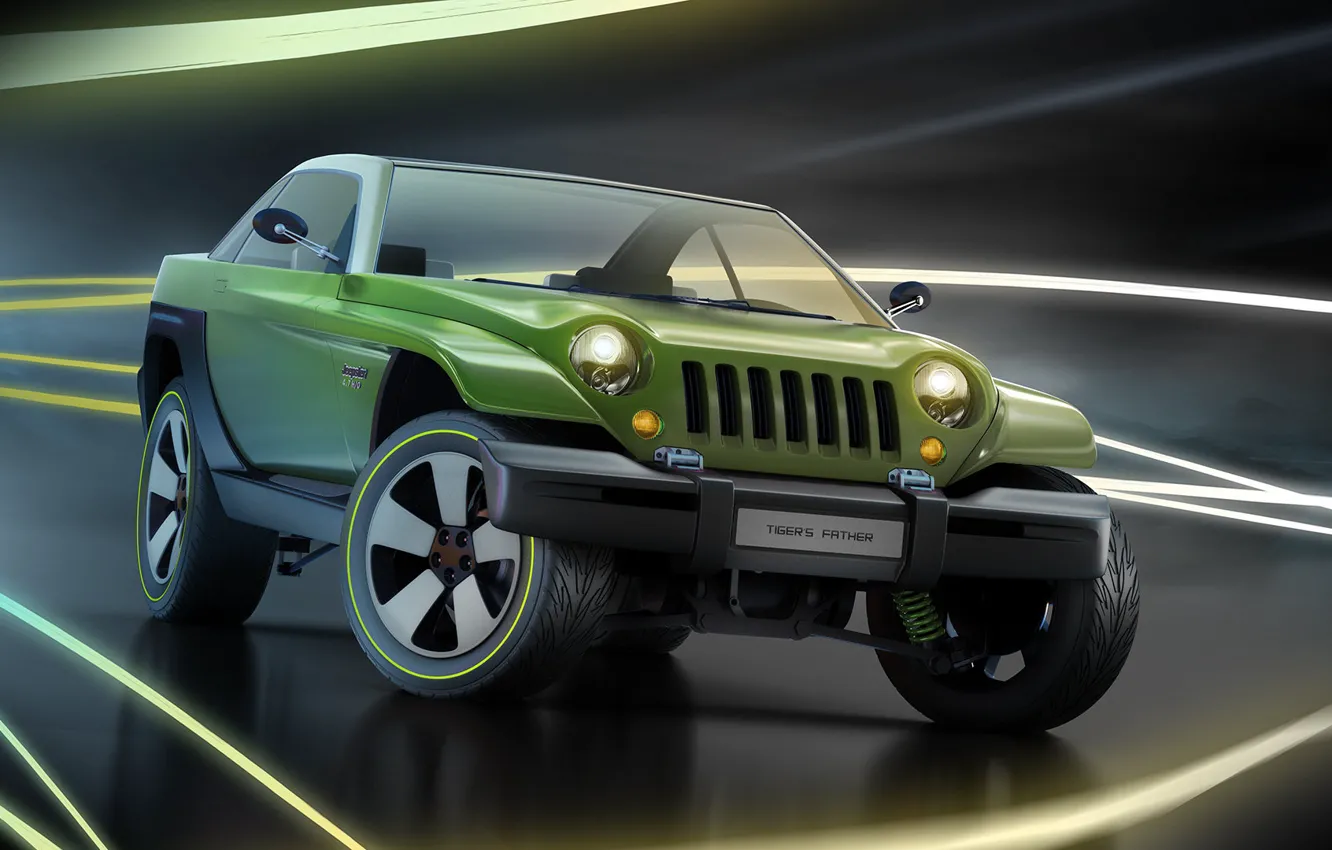 Photo wallpaper strip, car, 1998 Jeep Jeepster concept style
