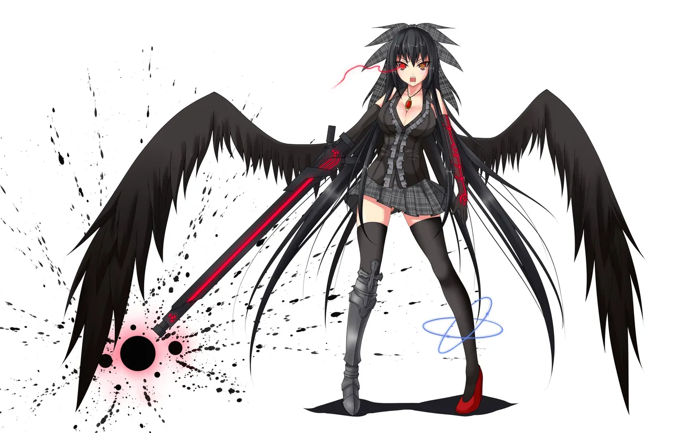 Photo wallpaper girl, weapons, wings, armor, reiu equipment, utsuho, touhou, Gmot