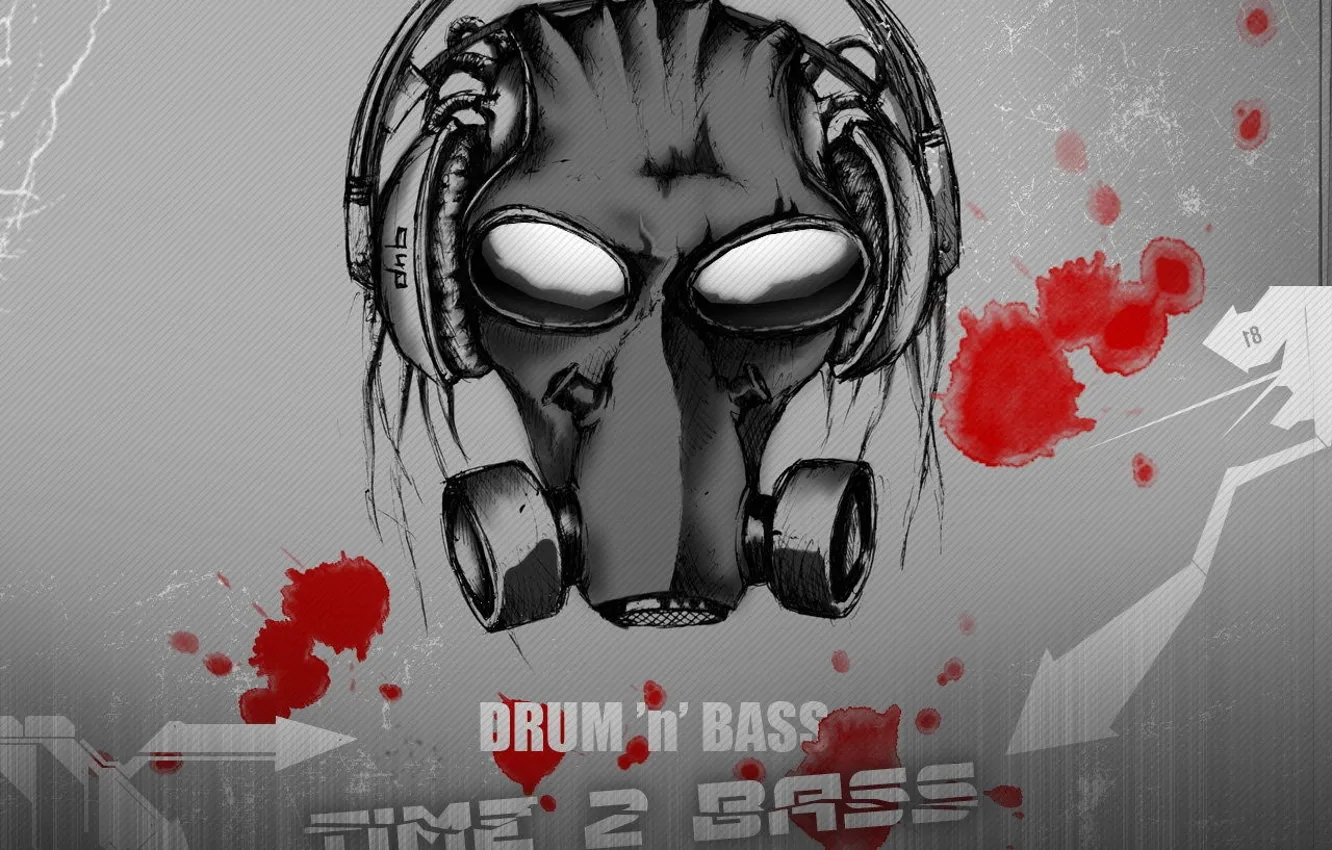 Photo wallpaper blood, predator, mask, time to bass, drum &#39;bass