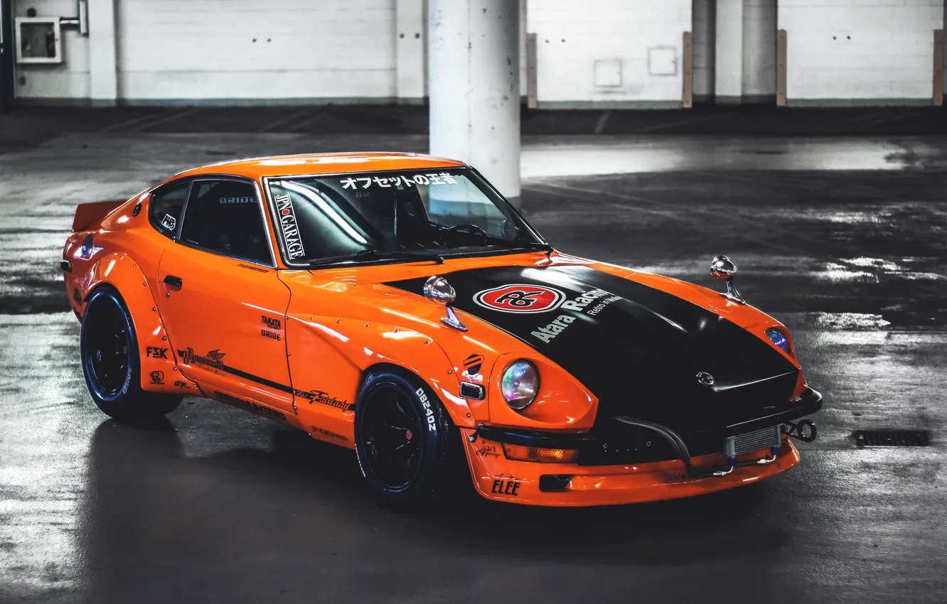 Photo wallpaper Orange, Nissan, 240z, Datsun