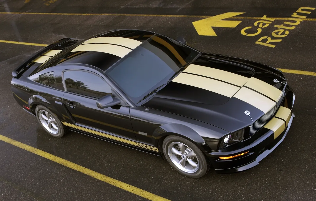Photo wallpaper strip, black, mustang, Mustang, ford, shelby, muscle car, Ford