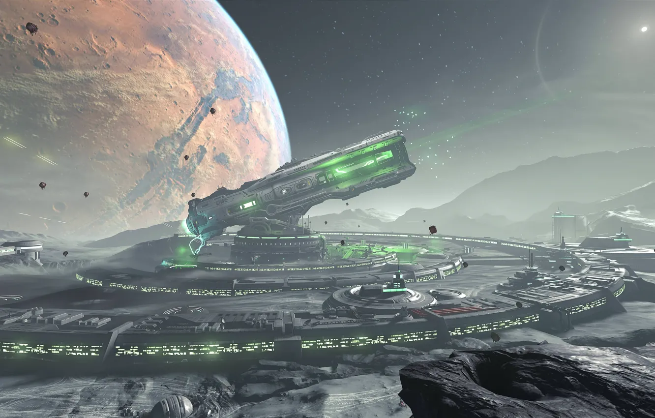 Photo wallpaper space, the moon, space, moon, Gamescom 2018, Doom Of Eternal, Doom Eternal