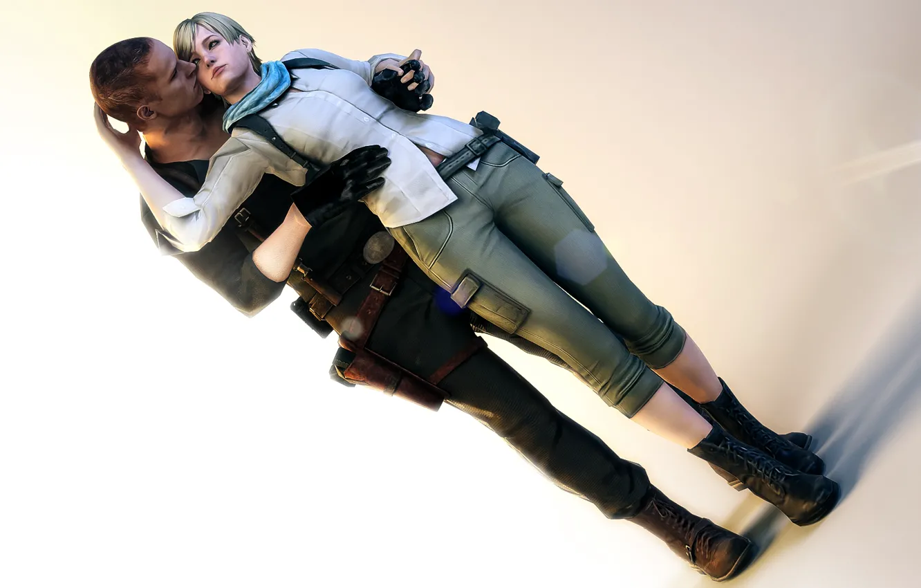 Photo wallpaper fanart, Resident Evil 6, Sherry Birkin, Jake Muller, Biohazard 6