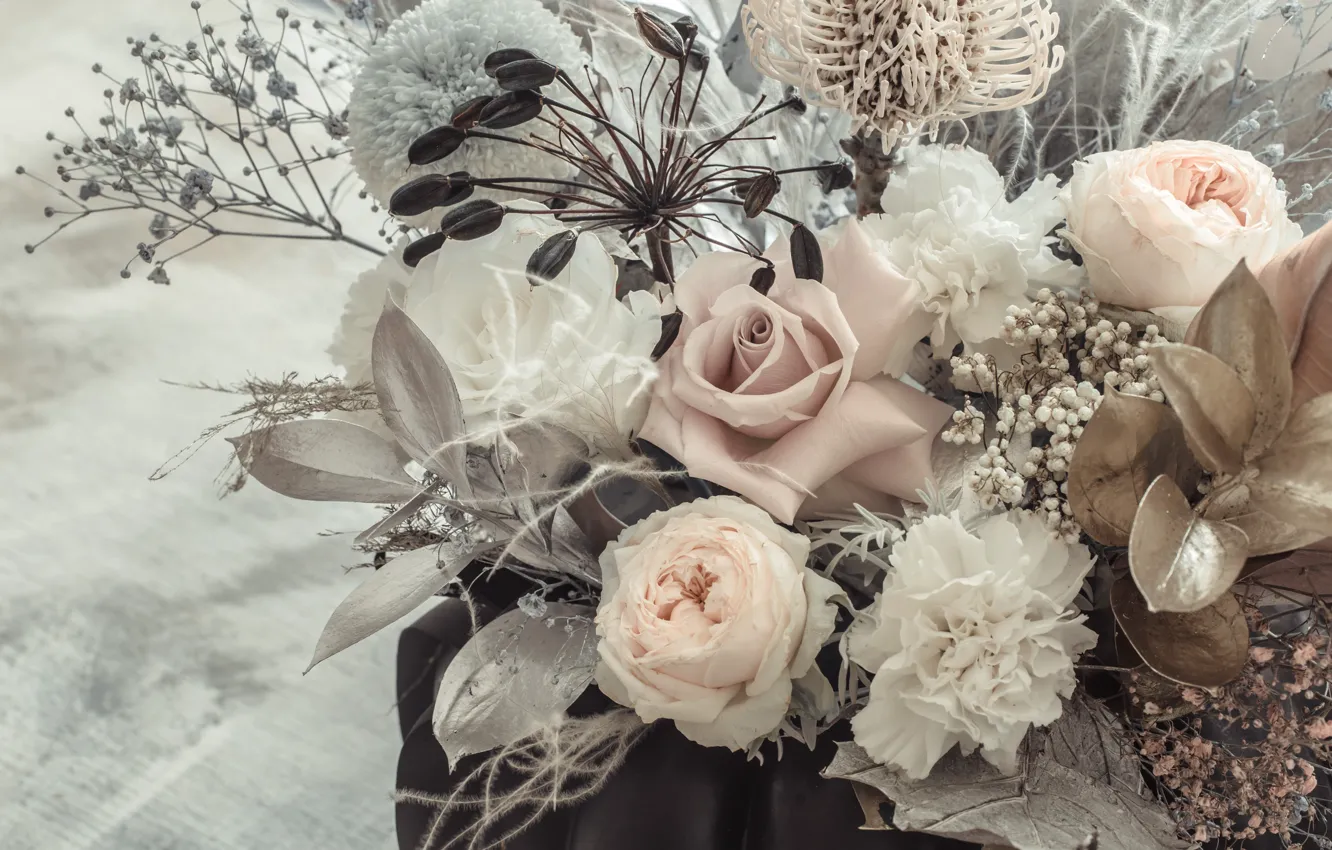 Photo wallpaper flowers, roses, clove