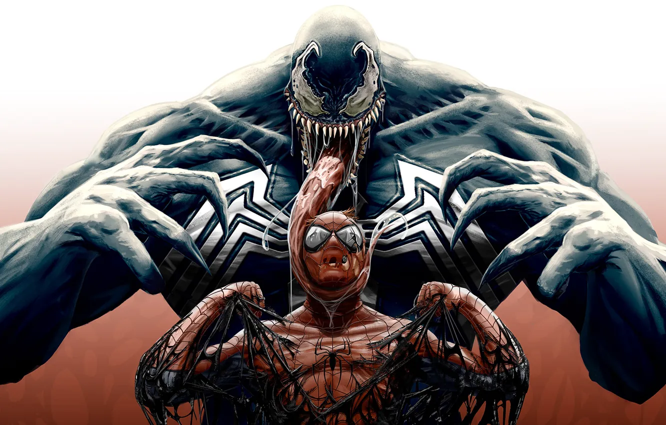 Photo wallpaper art, comic, Spider-man, MARVEL, Spider-Man, Venom, Venom
