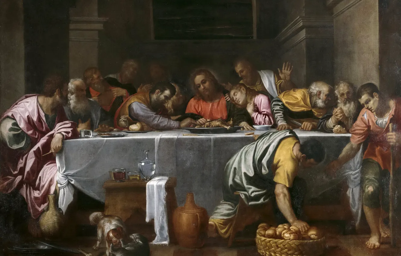 Photo wallpaper picture, religion, mythology, The Last Supper, Agostino Carracci