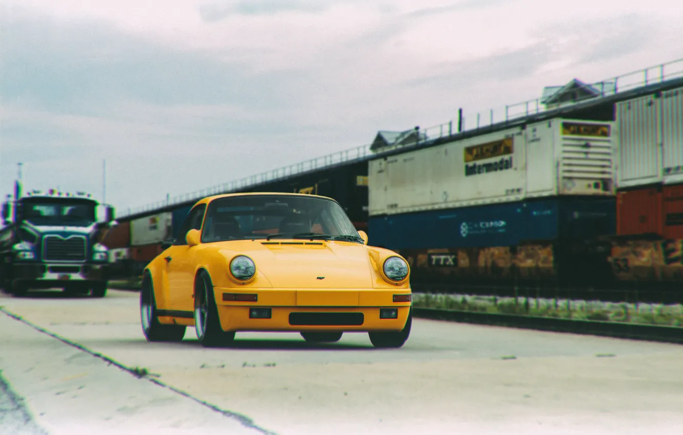 Photo wallpaper Auto, Yellow, Porsche, Machine, Porsche 911, Vintage, 1980, by Giacomo Geroldi