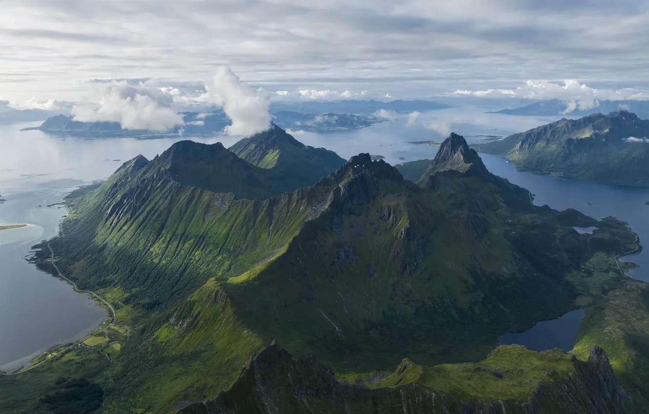 Photo wallpaper mountains, beauty, panorama, the view from the top