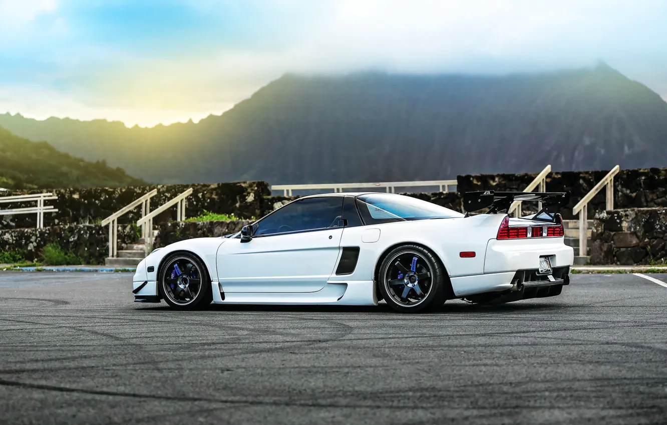 Photo wallpaper car, white, honda, tuning, nsx