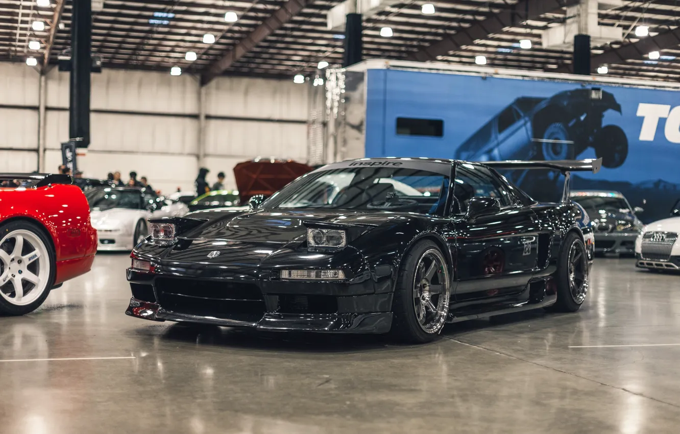 Photo wallpaper Honda, Front, Black, NSX, Stance, Honda NSX, StanceNation