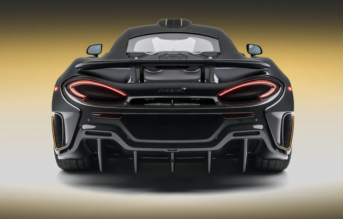 Photo wallpaper McLaren, supercar, rear view, 2018, MSO, 600LT, Stealth Grey