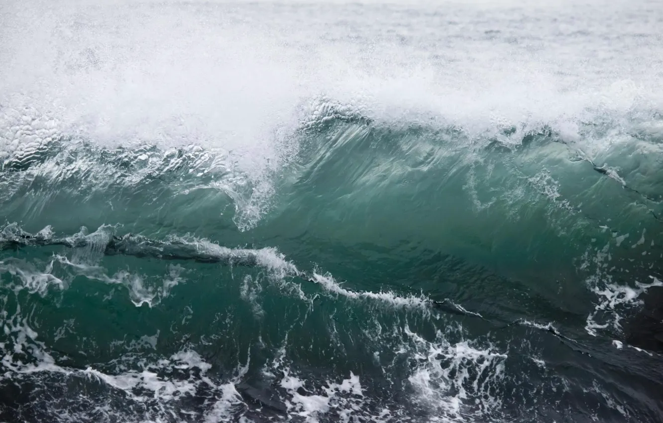 Photo wallpaper sea, wave, squirt, storm