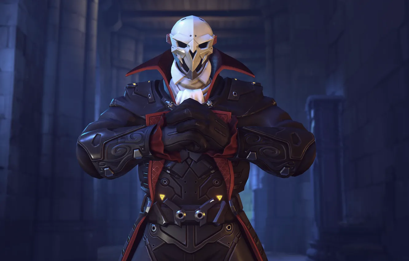 Photo wallpaper mask, Overwatch, Halloween Terror, Reaper Dracula Character Skin