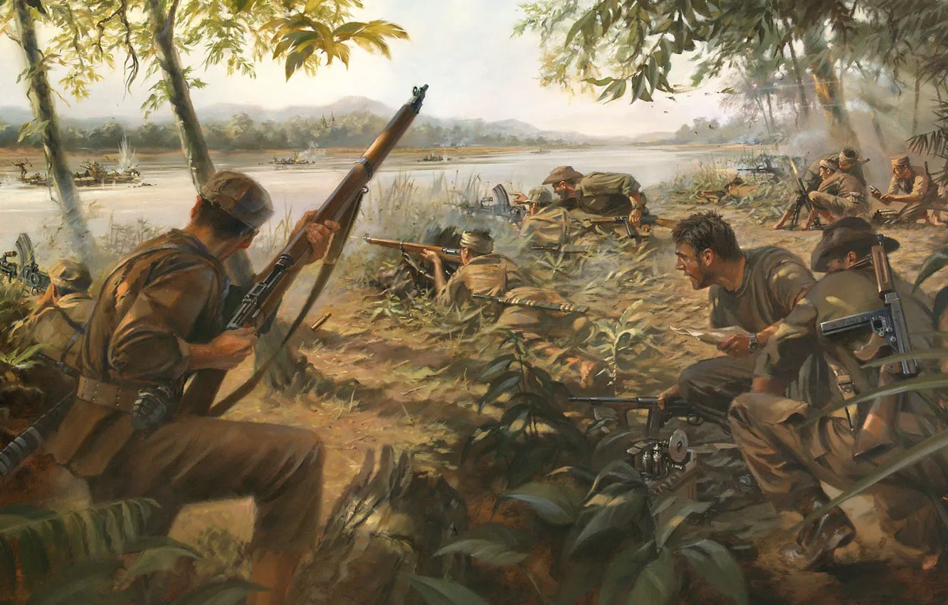 Photo wallpaper ambush, Special ops, Hunting in the Jungle, Guerrilla war