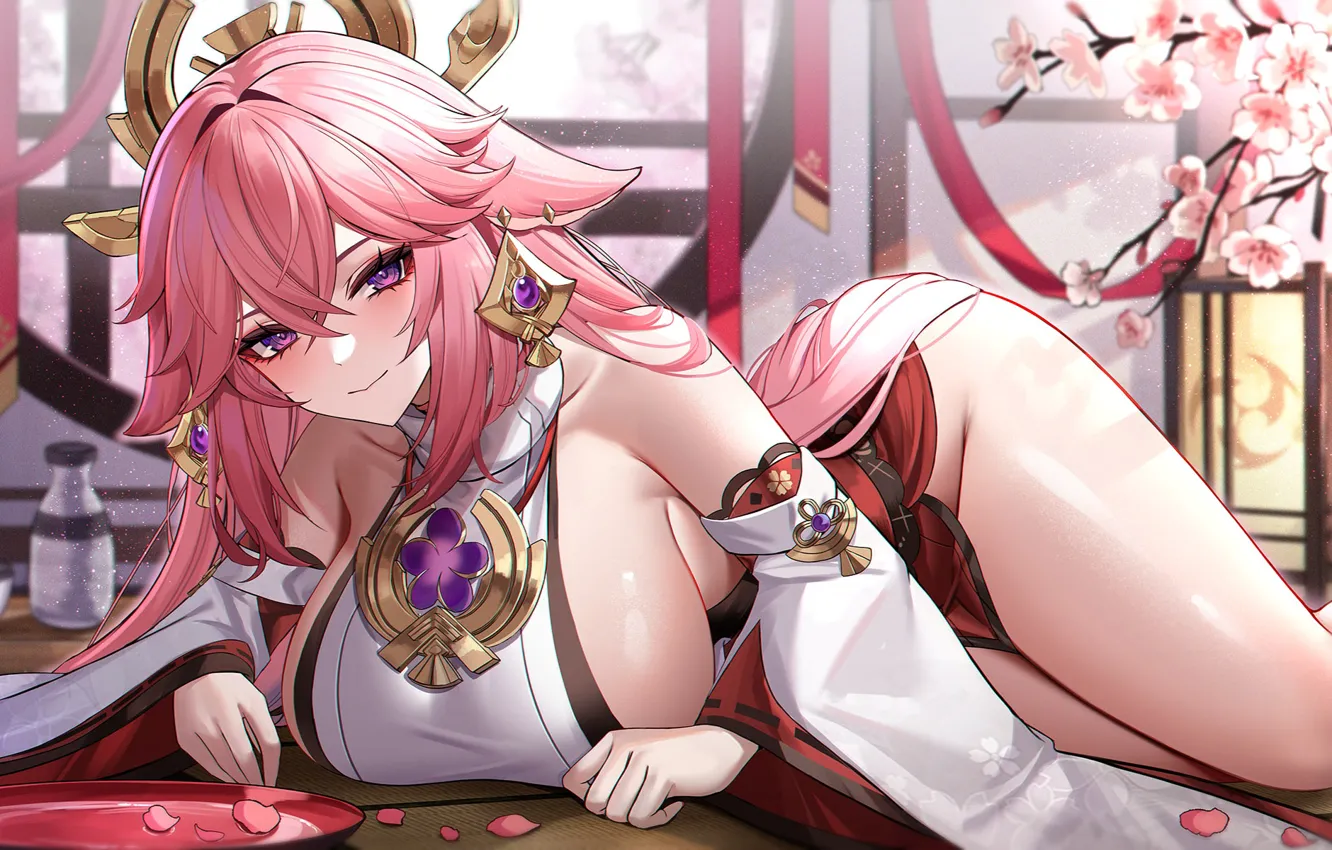Photo wallpaper yaemiko, sexy girls, dampak genshin