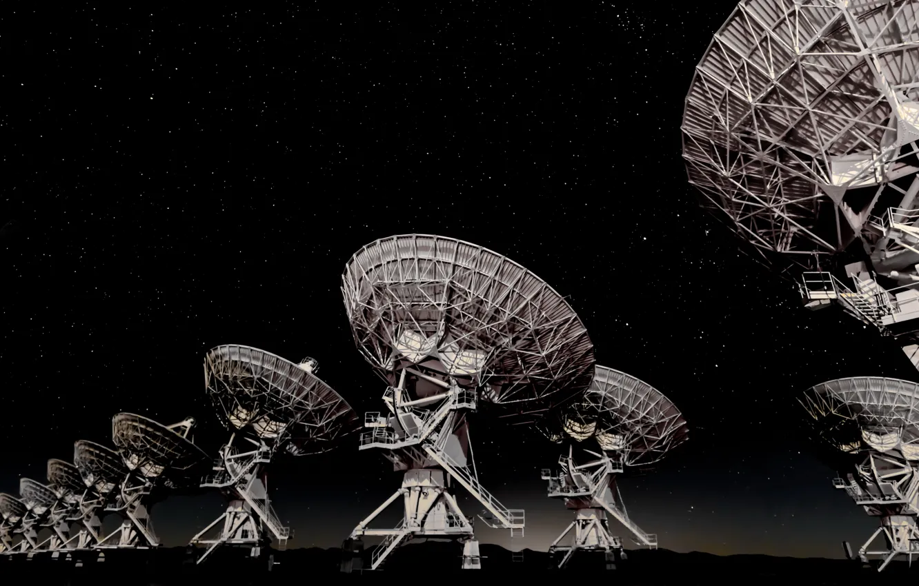 Photo wallpaper night, background, antenna