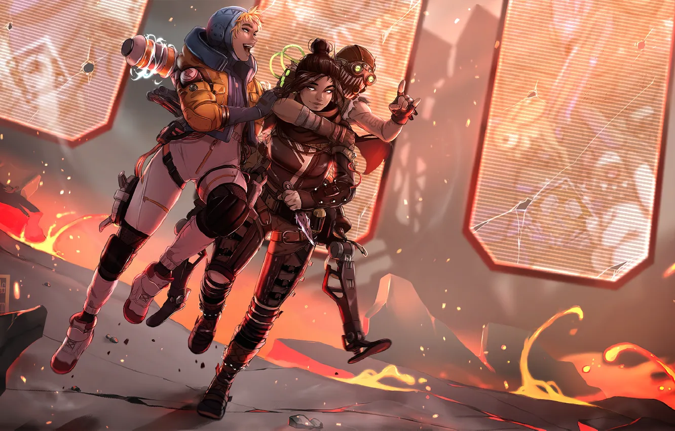 Photo wallpaper Wraith, Game Art, APEX, Octane, Apex Legends, Wattson, apex legends art
