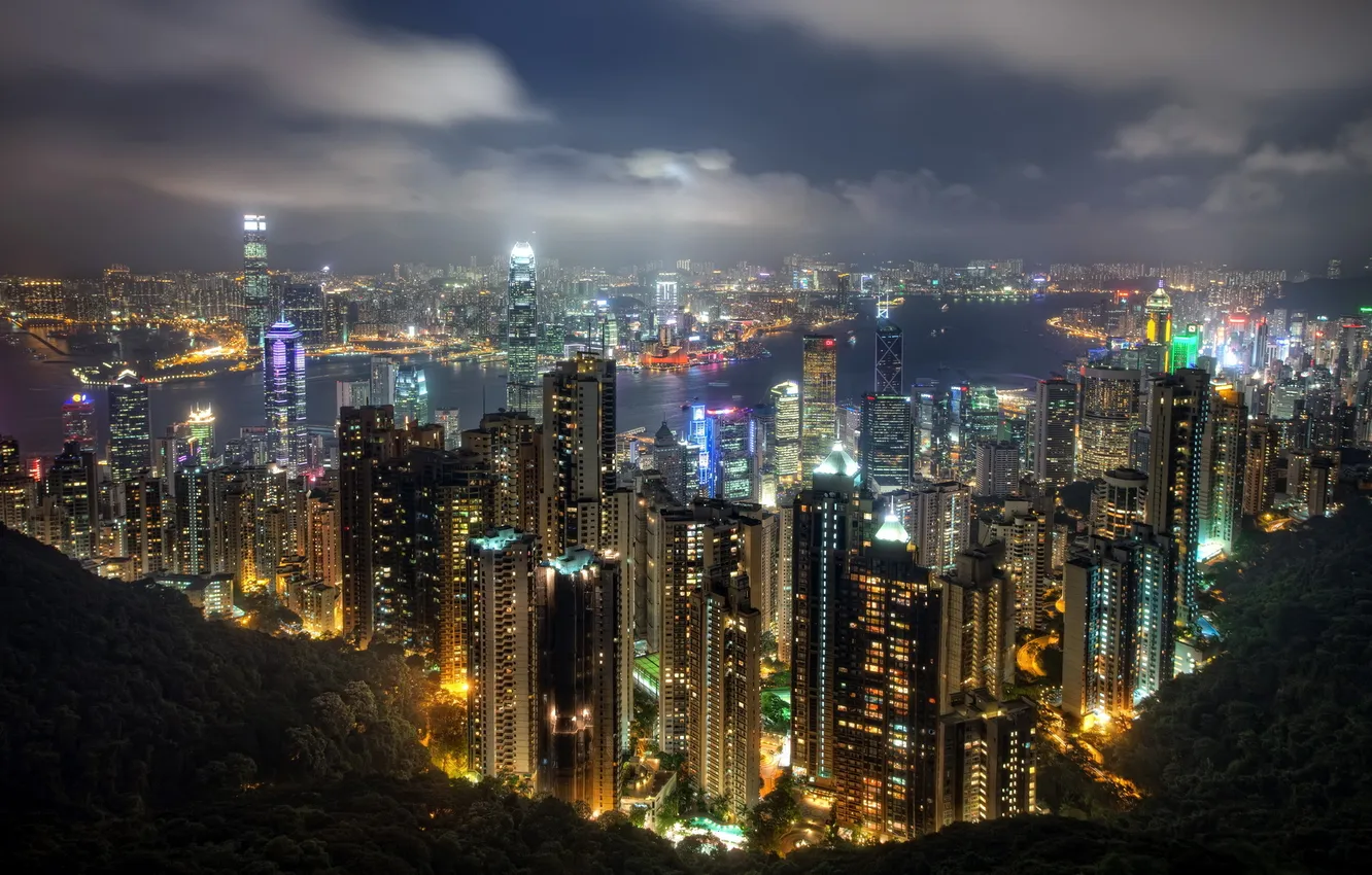 Photo wallpaper the sky, night, Hong Kong, Hong Kong