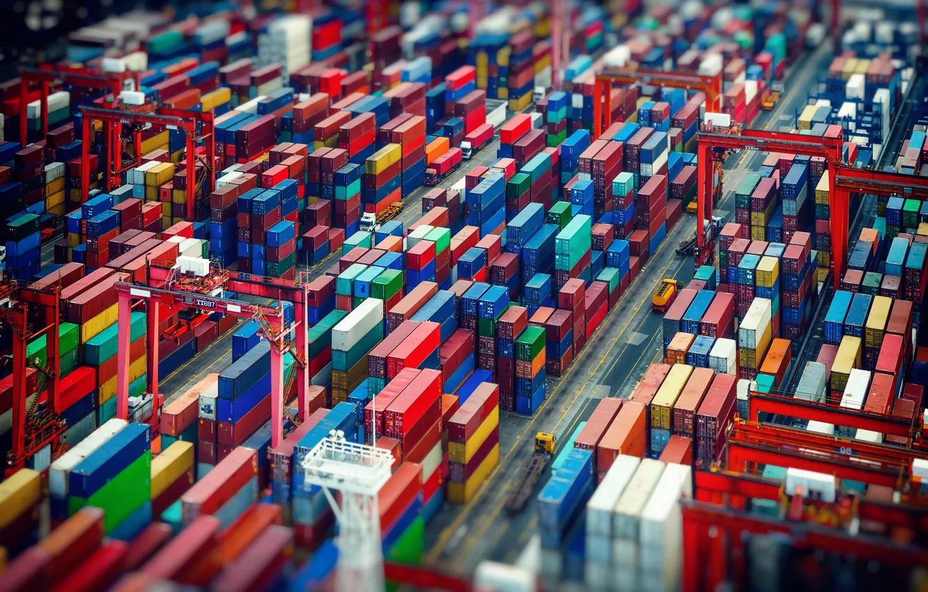 Photo wallpaper port, container, cargo, Terminal, Container terminal